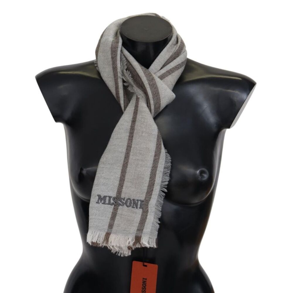 Missoni Multicolor Striped Wool Unisex Neck Wrap Men's Scarf